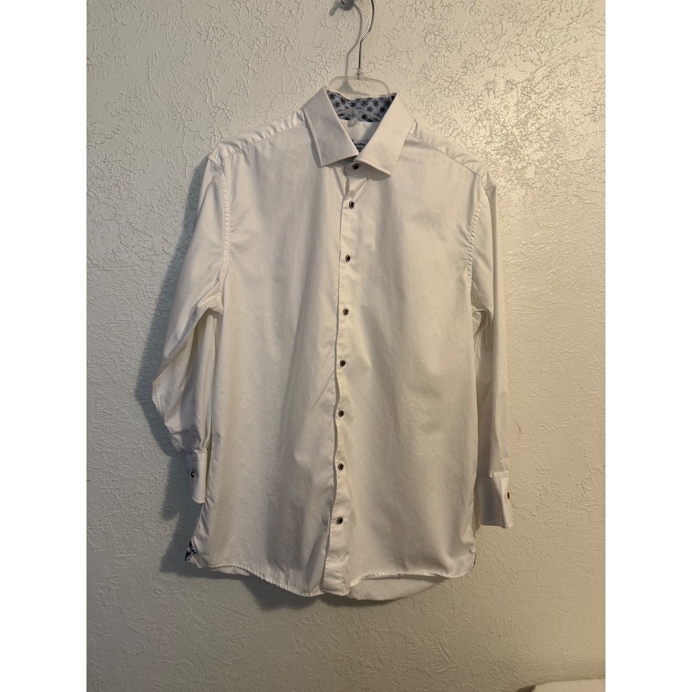 Stenstroms White Fitted Body Twofold Super Cotton Shirt Mens 16.5 42 Luxury